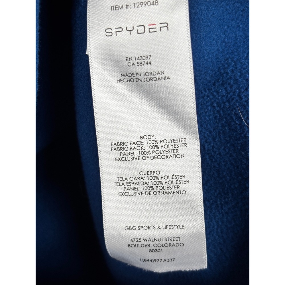 Spyder Mens Blue Waffle Knit Quarter Zip Pullover Fleece Lined Jacket Large - Picture 10 of 11